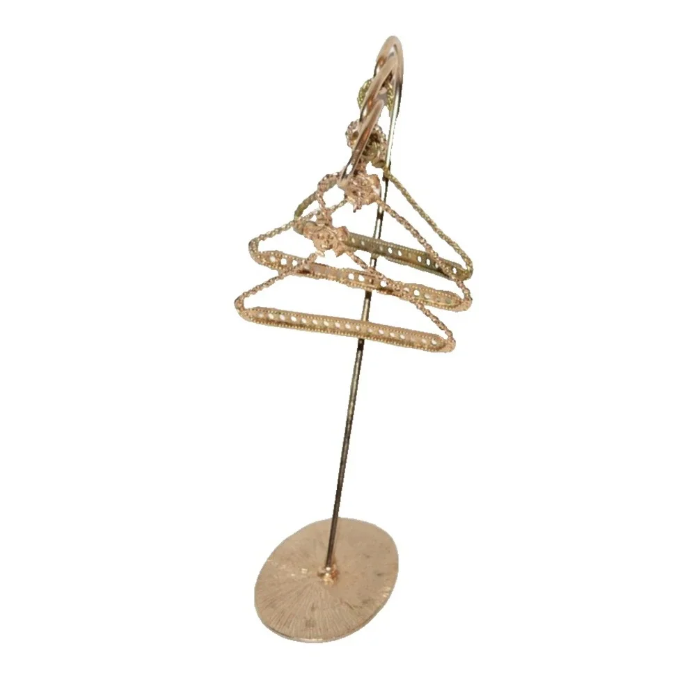 Vtg Clothes rack style Jewelry Holder Pedestal stand earrings pins Retro